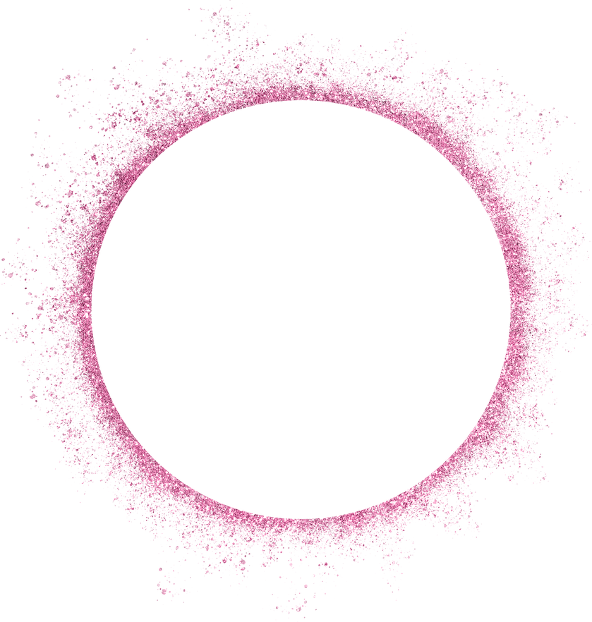 circle pink glitter decoration element